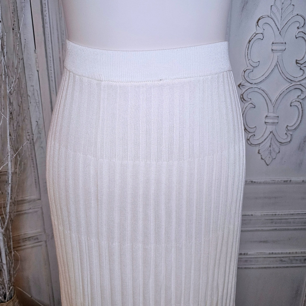Tuckernuck Ivory Kenley Pleated Knit Elegant Skirt - Picture 5 of 7